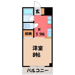 宇都宮駅 徒歩37分 6階の物件間取画像